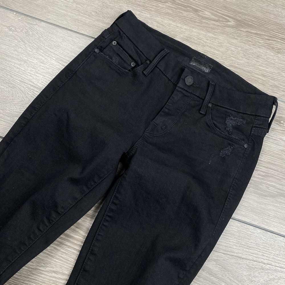 Mother Jeans Women's The Looker Ankle Fray In Guilty As Sin Black 24